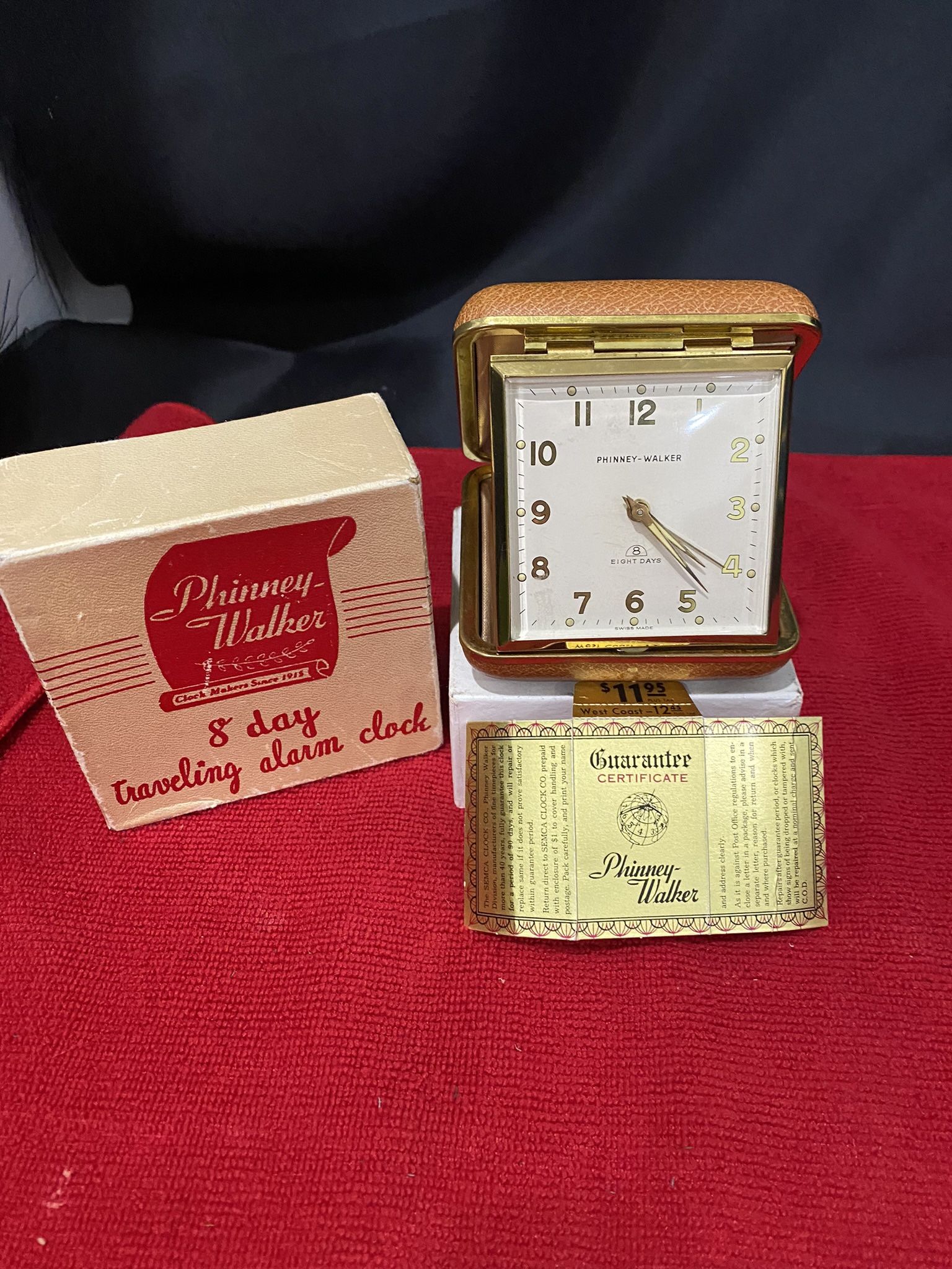 Vtg Phinney Walker 8 Day Traveling Alarm Clock