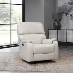 Barcalounger Leather Power Glider Recliner with Power Adjustable Headrest