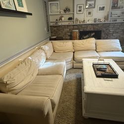 Crate & Barrel Sectional, Farmhouse Coffee Table, Tv Stand 