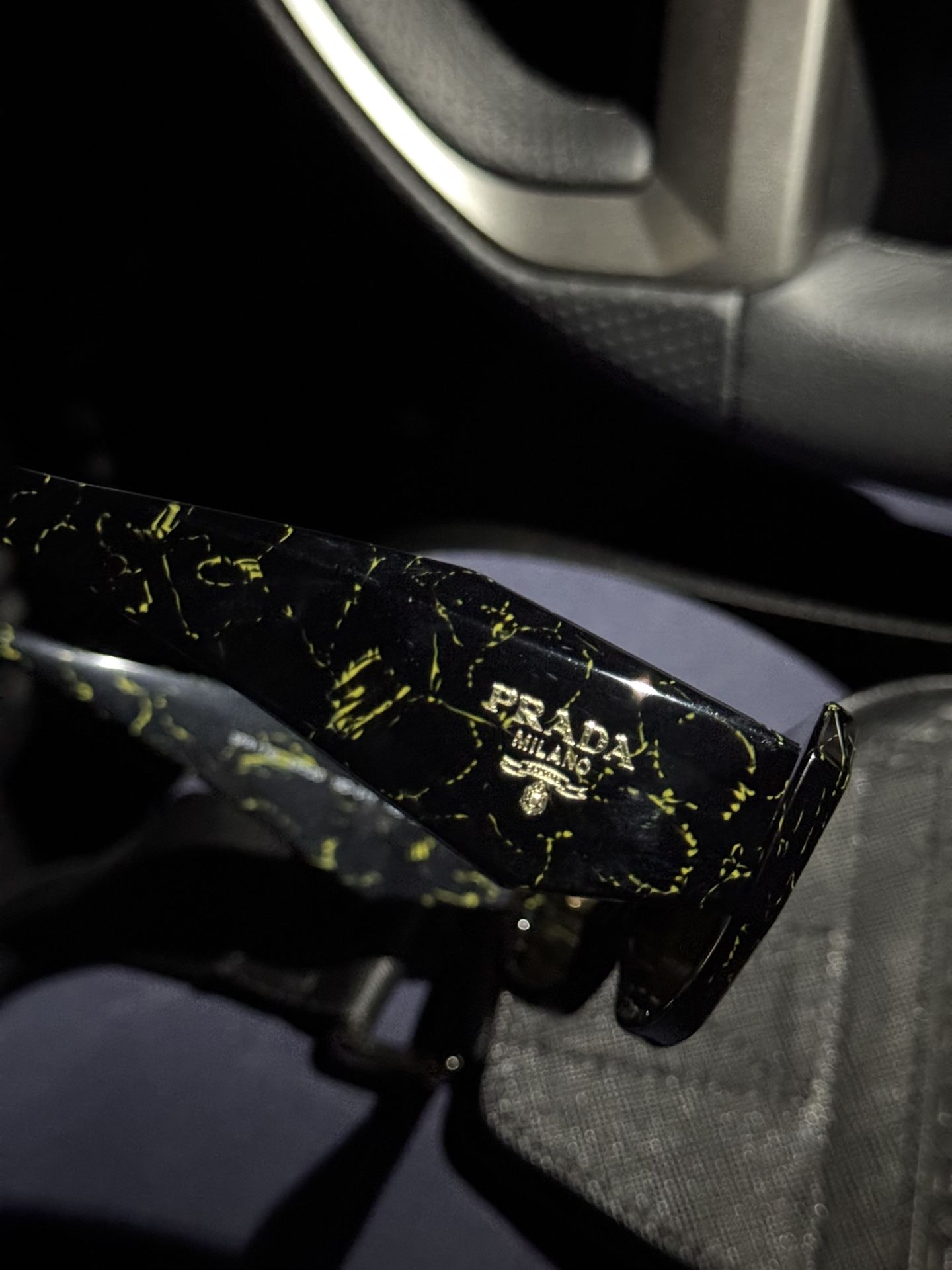 Prada Sunglasses Yellow Marble 