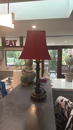 Old School heavy metal lamp with marble base