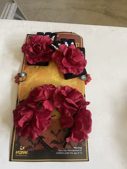 Day Of The Dead Red Flower Crown
