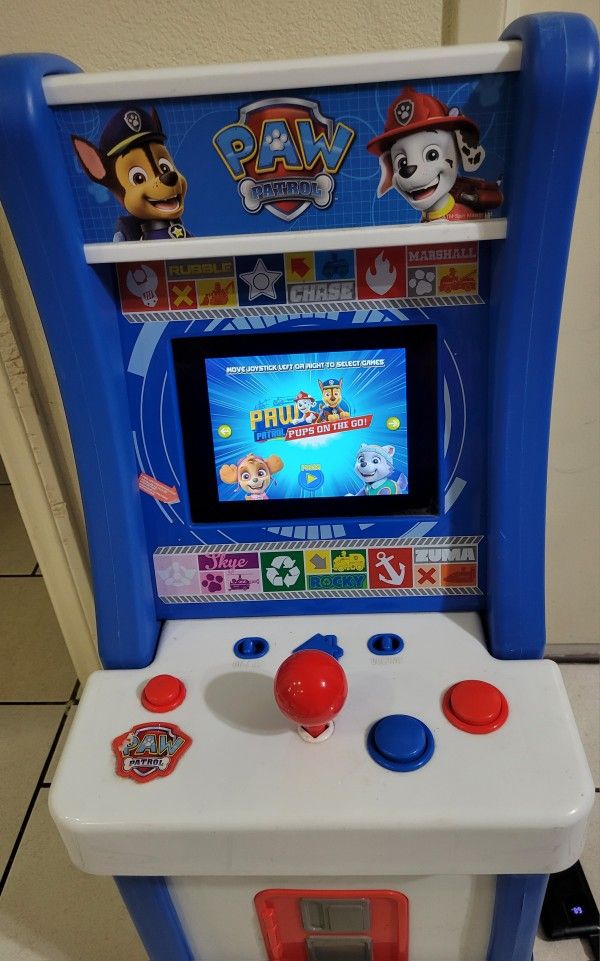 Paw Patrol Arcade 1UP Jr. is a compact arcade gaming machine from Arcade1up, released in 2021. It features the popular