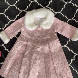 PRICE DROP - Baby Girl Pink Spring Coat - Size 12 Months  By Blueberi Boulevard
