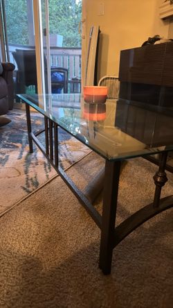 Glass coffee table