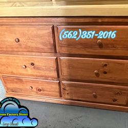 Six Drawer Oak Pinewood Dresser Cajonera Comoda
