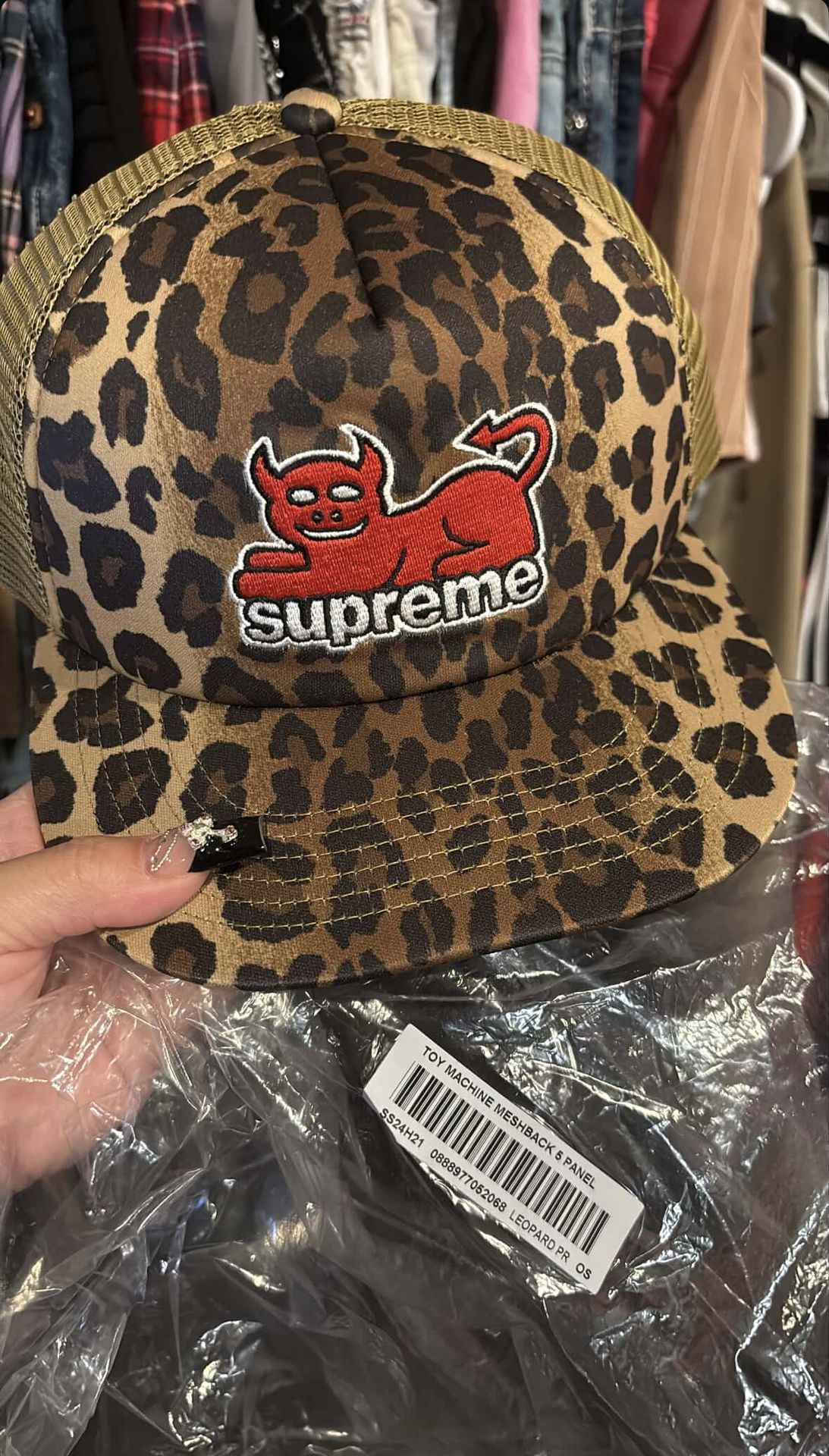 Supreme x Toy Machine cheetah hat ss24
