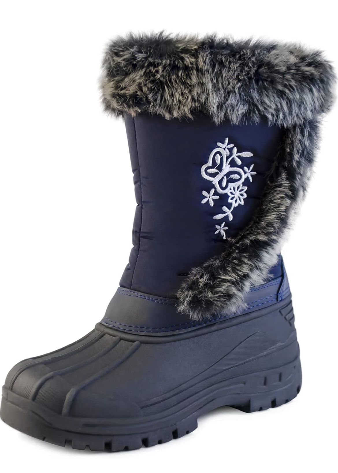 Women's Snow Boots Warm Faux Fur Lined Winter Mid-Calf Boots Waterproof Outdoor Cold Boots