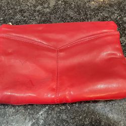 Womens Red Vintage Genuine Leather  Purse