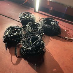 Lot of 50 DMX 5-Pin Cables Mixed Lengths 10ft-50ft Used – Heavy Wear