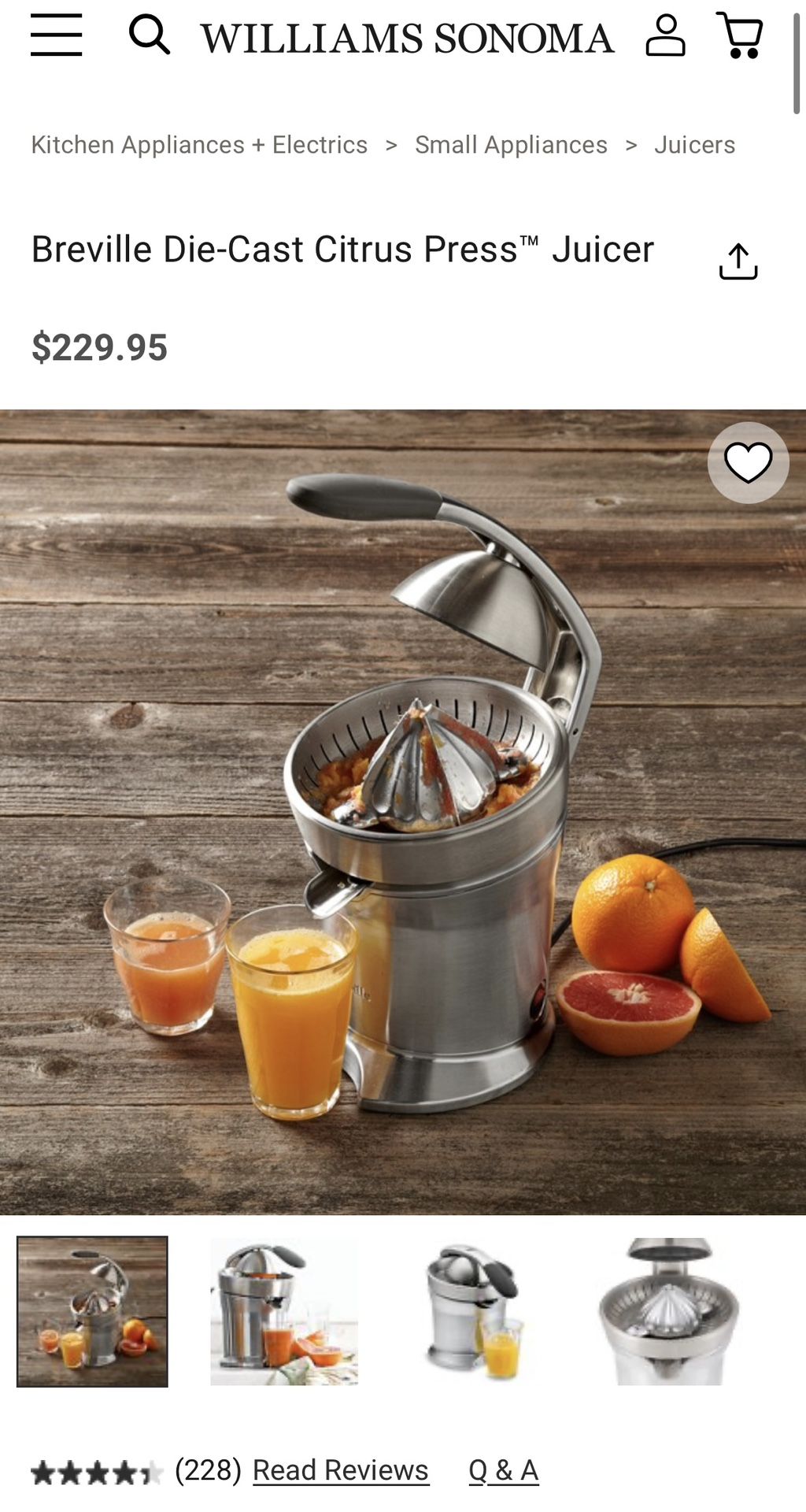 美品］本格電動ジューサー ブレビルBreville 800CPXL Amazon.com