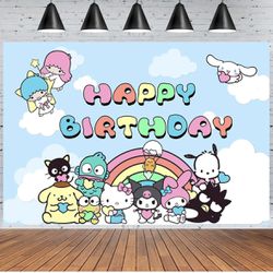 Hello Kitty Birthday Banner/Backdrop