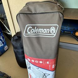 Coleman Camping Cot/ Air Matress & Pump Combo Single Cot And Side Table