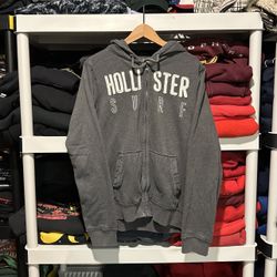 Y2K Hollister Surf Full Zip Gray Men’s Medium Hoodie