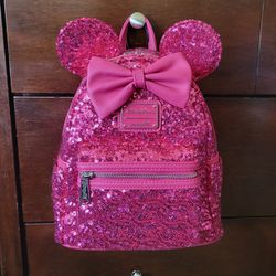 2022 Disney Loungefly Pink Sequin Backpack
