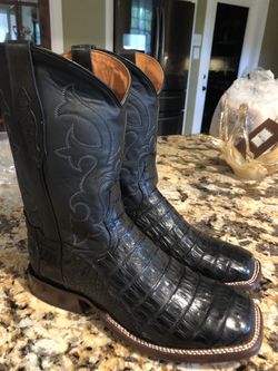 Tony lama black outlet caiman boots