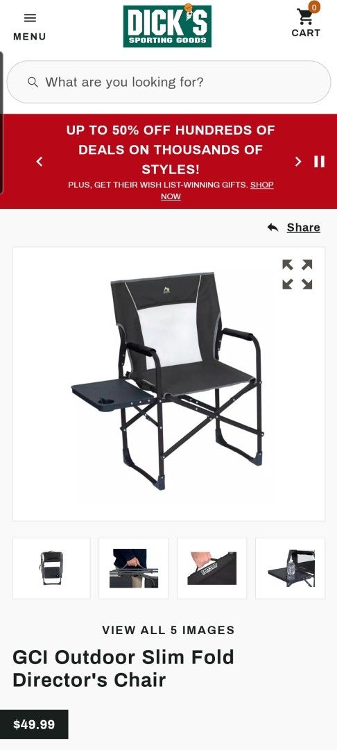 GCI Outdoor Slim Fold Director's Chair

