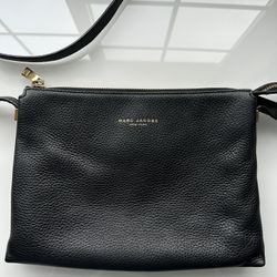 Marc Jacobs Black Pebble Leather Crossbody Bag