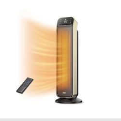 Space Heater Indoor, 25" 11.5ft/s Fast Portable Room Heater with Remote and Thermostat, 3 Modes, Overheating & Tip-Over Protection, Electric Heaters f