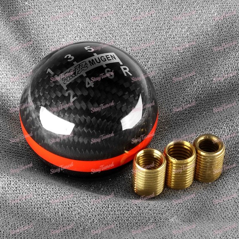 MUGEN Real Carbon Fiber Shift knob for Honda CR-Z CIVIC ACCORD FA5 S2000 6 Speed -(3-SK-MU20146-CFRD-PV