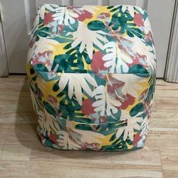 Brand New 18” Floral Outdoor Pouf Patio Furniture Foot Rest Multicolor