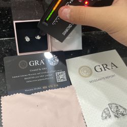 Moissanite Ear Ring Rs 5.0mm 0.5ct D Perfect Valentine Gift 