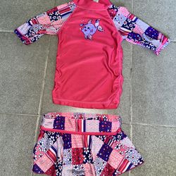 2/3T Skirted Swimsuit with Rash Guard