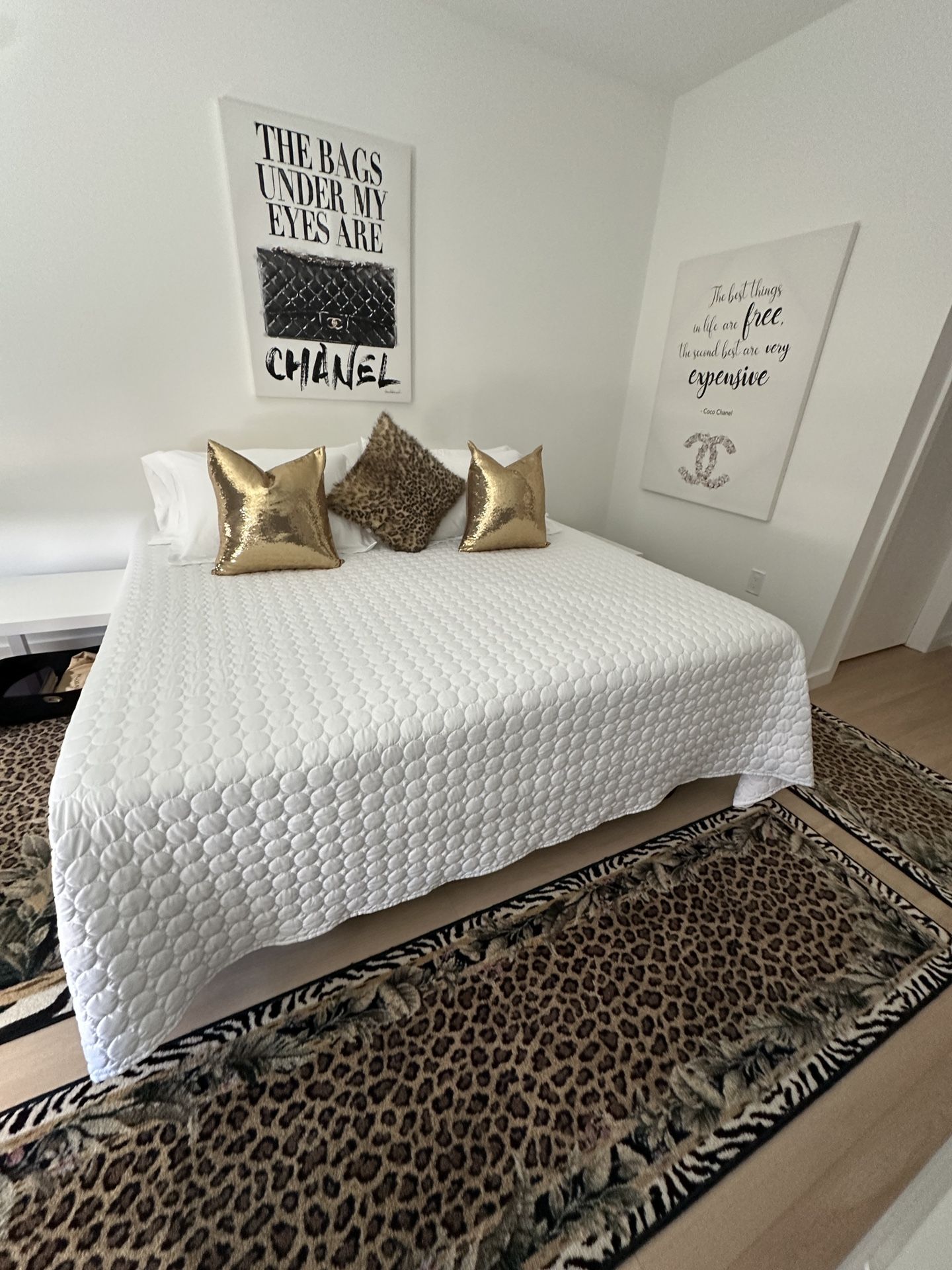 King Size Boxspring, Mattress, And Frame