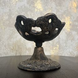 vintage cast iron compote dish or pedestal bowl