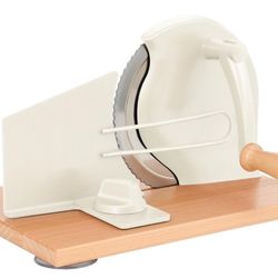 Manual Bread Slicer with Hand Crank- Adjustable Thickness Bread Cutter for Even Slices, Perfect for Homemade Sourdough, Sandwich, and More, Cream