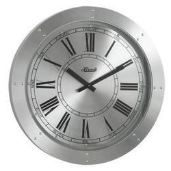 Hermle Crescent Silver Aluminum Disk Gallery Large Wall Clock 30in Quartz 42001 (Brand New)