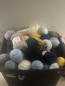 Large Bin Of Yarn 