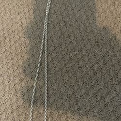 14 K Solid White Gold Rope Necklace 