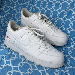 Nike Men’s size 13 Air Force 1 Supreme white low top classic box logo sneakers