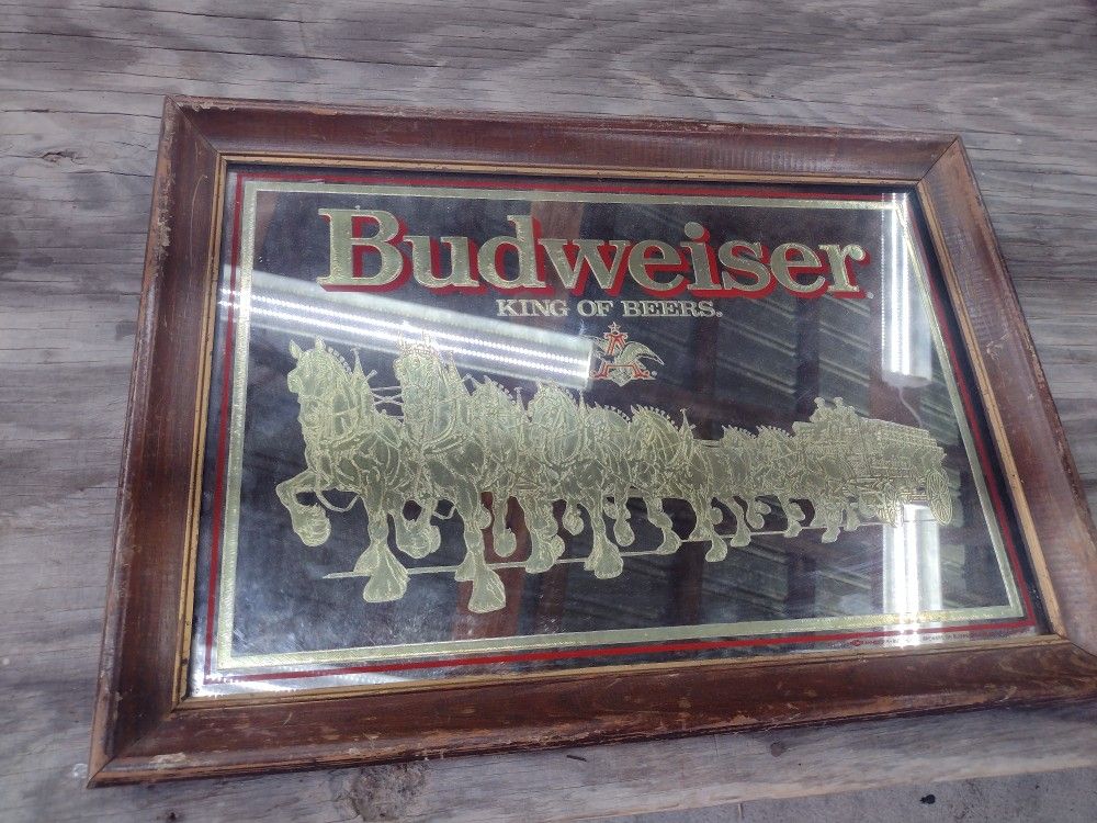 Vintage Budweiser Bar Mirror