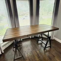 Rustic Wood / Steel Writing Table 