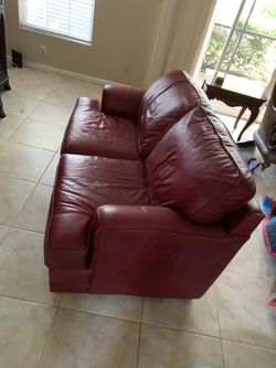 Red Sofa & Love seat with Ottoman” LAZY BOY VERY COMFORTABLE !
