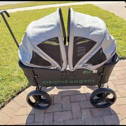 Creative Outdoor Wagon for Kids Push Pull Stroller Wagon Buggy Transformable Bench Cart