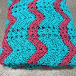 Homemade Crocheted Blanket -Vintage 