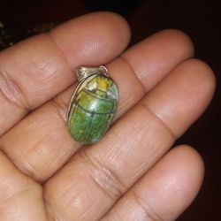Vintage Egyptian beatle pendant 925