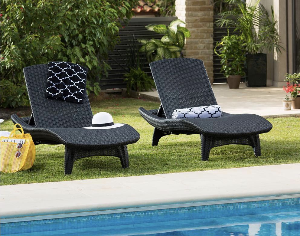 Brand New 2 Keter Grenada Patio Chaise Lounger