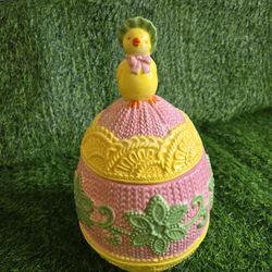 ceramic canister or cookie iar Easter egg