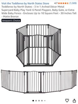 Toddleroo Metal 3-in-1 Superyard (6-Panels) + 4 Extra Panels