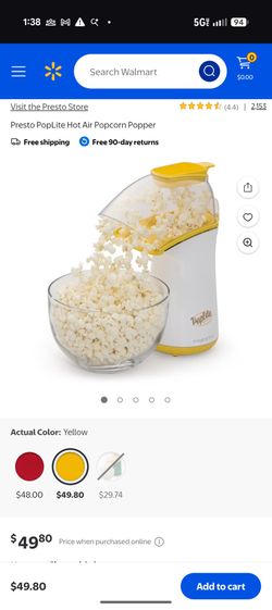 Presto PopLite Hot Air Popcorn Popper