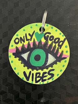Only Good Vibes Hand Painted Keychain