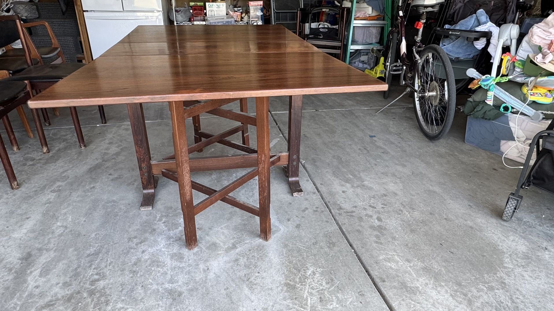 Table, Fold Up 1970’s Cherry Wood Great Shape Antique