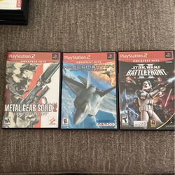 PS2 Games  play station Games 3 Games star  Wars, Ace combat 04, Metal Gear Solid 2