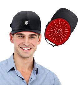 Red Light Therapy for Hair Growth: Cordless Red Light Heating Cap with 2000mAh Rechargeable Battery, Portable Care Tool for Home Use for Men & Women