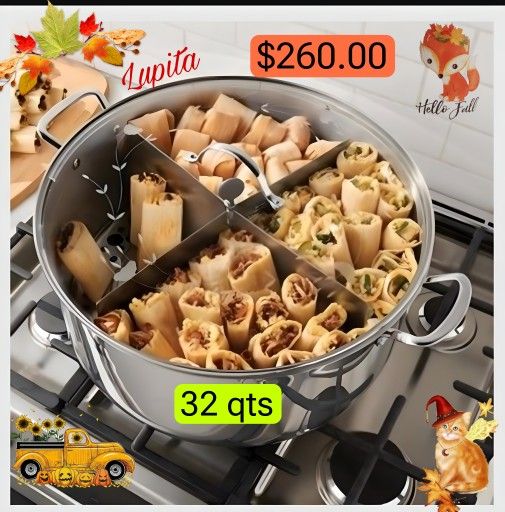 princess house STAINLESS STEEL COOKWARE Classic 32-Qt Tamalera with Divider 5801
