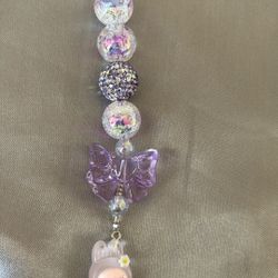 Handmade Labubu Keychain/purse Charm Purple 